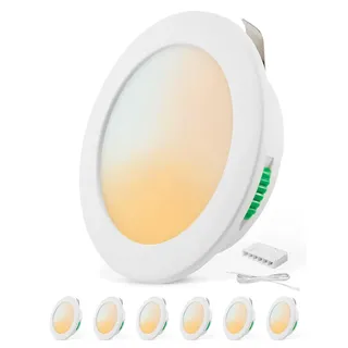 Bojim 6er Set LED Einbaustrahler AC/DC 12V Spots Wohnmobil 55mm 58mm 60mm Lochmass, 4W IP44 Wasserdicht Einbauspot Slim, Warmweiß Neutralweiß Kaltweiß Einbauleuchten, Möbeleinbauleuchte für Camper Bad