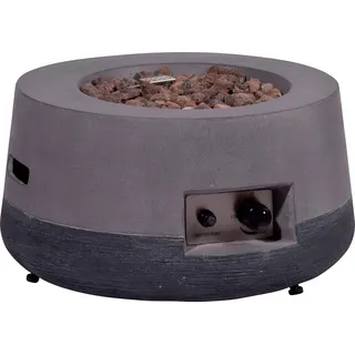 dobar® 35442e Lava-Ofen Calido - Gaskamin Outdoor aus Magnesia - Gasfeuerstelle mit Lavasteinen - Gartenkamin inkl. Deckel & Schutzhülle - Gasofen für Garten/Terrasse/Balkon - 48 x 48 x 66 cm