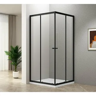 Aqualine AGGA BLACK quadratische Duschkabine 900x900mm, Klarglas - Schwarz