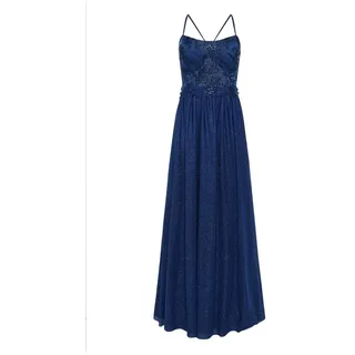 Vera Mont Damen 2574/4112 Kleid, Dunkelblau/Grau, 34 EU