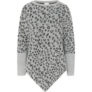 Strickponcho KAFFE "Damen Poncho KAmolly", Damen, grau (grau melange), Obermaterial: 64% Polyacryl PAN. 22% Polyester PES. 10% metallisierte Fasern MTF. 4% Elasthan EL., Pullover Strickponcho