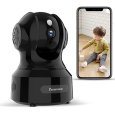 Panamalar WLAN IP Kamera,1080P IP Innen Überwachungskamera 350°Schwenkbar FHD unterstützt LAN & WLAN Verbindung/Alexa/2 Weg Audio/Nachtsicht, Indoor Baby Kamera für Baby/Haustier PC Handy, App Control
