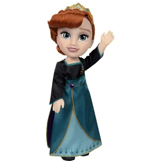 Disney Die Eiskönigin 2 Disney Anna-Puppe – 35 cm große, bewegliche Puppe im kultigen Modekleid mit dem Wappen von Arendelle und der Tiara für zusätzlichen Spielspaß, für Mädchen ab 3 Jahren