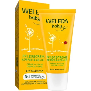 Weleda Bio Baby Calendula Pflegecreme Körper & Gesicht 30ml - Naturkosmetik Gesichtscreme / Hautcreme mit Sesamöl & Lanolin zur Pflege trockener Haut. Babypflege Feuchtigkeitscreme für Babys & Kinder