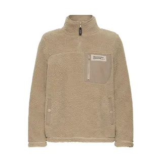 Plüschjacke OXMO "Plüschjacke OXAbby", Damen, Gr. S, beige (dune), Obermaterial: 100% Polyester PES., Jacken Plüschjacke