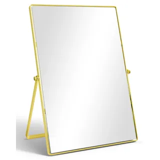 TSKDKIT Kosmetikspiegel Schminkspiegel Mit Metallrahmen Gold Chrom