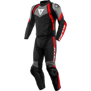 Dainese Avro 4, Lederkombi 2tlg. - Schwarz/Grau/Rot - 52