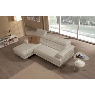 Egoitaliano Eckcouch Polyester mit Recamiere 3-Sitzer Grau