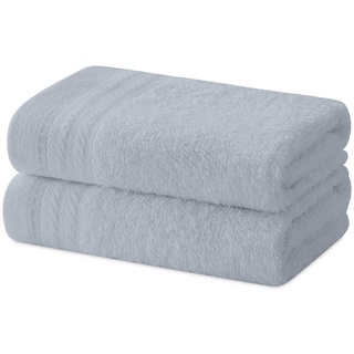 Degrees home – Set mit 2 Bidet-Handtüchern, Badetüchern, kleinen Handtüchern, 100% Baumwolle, 480 g/m2, Maße 30 x 50 cm - GRAU