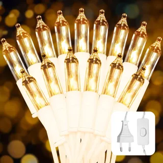 Ciskotu Lichterkette Weihnachtsbaum Warmweiß, 8.85M 50Lichter Lichterkette Tannenbaum Innen IP44 Wasserdicht mit Stecker, Geeignet für Weihnachtsdekoration, Weihnachtsbaumbeleuchtung, Raumdekoration