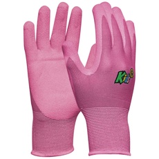 Gebol Kids Pink | Arbeitshandschuhe für Kinder von 5 – 8 Jahre | Gartenhandschuhe mit wasserabweisender Nitril-Beschichtung | Atmungsaktive Kinderhandschuhe in Größe XXS (Gr 5) | Pink | 1 Paar