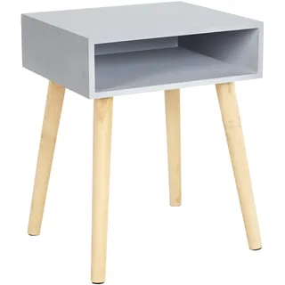 HOME DECO FACTORY Table De Chevet Niche Gris Nachttisch, Hundehütte, Grau, Holzwerkstoff, Graubraun, 41x50x37cm
