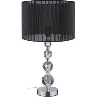 Relaxdays Tischlampe Kristall Schwarz