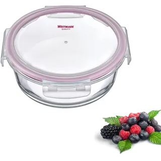 Westmark Frischhaltedose rund transparent/rot 0,4 l