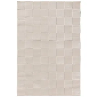 benuta Teppich Claire Cream - 140 x 200 cm - Minimalistischer Wohnzimmerteppich im Geometrischen Retro-Stil - Pflegeleicht - Fußbodenheizung Geeignet