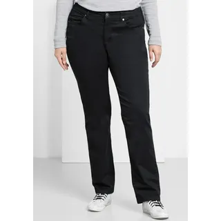 Stretch-Hose SHEEGO, Damen, Gr. 112, Langgrößen, schwarz, 97% Baumwolle, 3% Elasthan, unifarben, Hosen Stretch-Hose