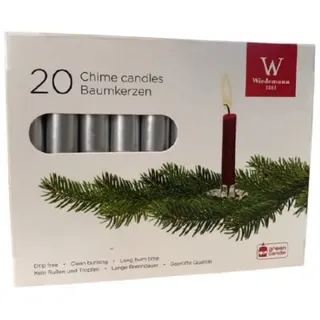 Wiedemann 20er Baumkerzen lackiert 96/13mm (Silber Metallic)