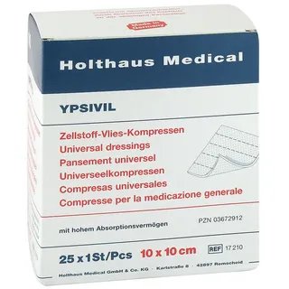 Holthaus Zellstoff Vlies steril YPSIVIL 10x10cm