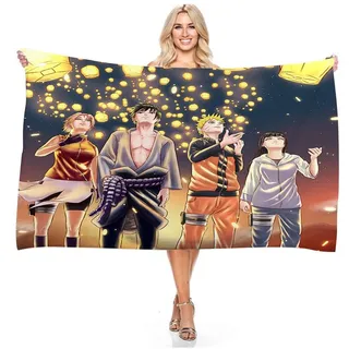 Anime Naruto Uzumaki Sasuke Strandtuch Kakashi Hy?ga Badetücher Kinder Pool Handtuch - Naruto 06 - 140x180cm