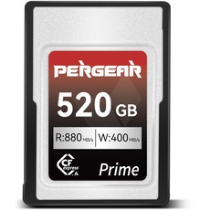 PERGEAR Professional 520GB CFexpress Type A Speicherkarte, bis zu 880 MB/s Lesegeschwindigkeit und 900 MB/s Schreibgeschwindigkeit für 4K 120P, 8K 30P Aufzeichnung