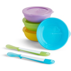 Munchkin Babyschüssel mit Deckel, für Babys & Kleinkinder, Esschale aus Plastik, spülmaschinenfest, BPA-frei und mikrowellengeeignet, ideal zur Beikosteinführung, 4er-Set