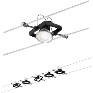 Paulmann Seilsystem Mac II Basisset GU5,3 max. 5x10W dimmbar 230/12V Schwarz matt,