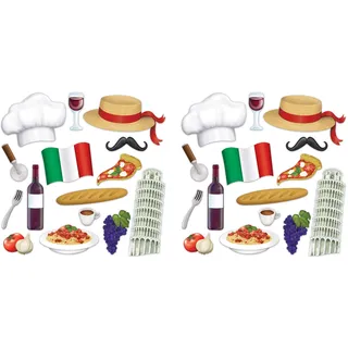 Beistle 53534 Foto-Spaßschilder, Verschiedene Größen, 30 Stück Perfekt für Motto-Partys, Events, Fotoautomaten und italienische Feiern, hergestellt in den USA seit 1900, Papier, Mehrfarbig