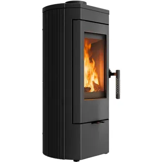 KRATKI Kaminofen Holzofen KOZA K12 6kW Ø130 Gusseisen BImSchV 2 EEK A+ | 82,5% Wirkungsgrad, Ökodesign, freistehend, kompakte Bauform, Scheitholzverbrennung