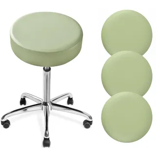 DONGKER Hocker Bezug Rund, 4 Stück PU-Leder Hockerbezug, Durchmesser 30-36cm, Dehnbar Knitterfrei Hocker Rundbezug für den bezug für Barhocker Rund