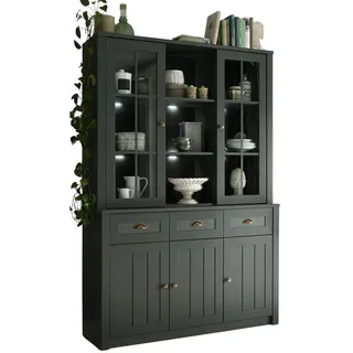 Furn.Design Buffetschrank grün 130 x 196 cm, Buffet im Landhaus-Stil mit viel Stauraum , Holzwerkstoff , Nachbildung , Uni , 130x196x43 cm , Esszimmer, Anrichten, Buffetschränke