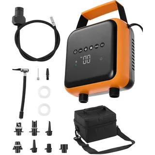 Vevor SUP Pumpe (40 PSI) zweistufige elektrische tragbare SUP Luftpumpe mit automatischer Abschaltung & 12V DC Anschluss, Aufblasen & Entleeren ideal für aufblasbare Paddleboards Matratzen