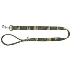 TRIXIE Hundeleine Premium L–XL, 1,00 m 25 mm in Camouflage/waldgrün - stabile Hundeleine mit praktischer Handschlaufe - für große bis sehr große Hunde - 1987323