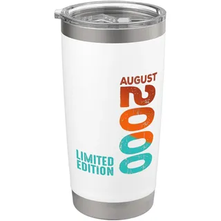 August 2000 Jahr 2000 Retro 2000 Vintage 2000 seit 2000 Doppelwandiger Edelstahl-Thermobecher