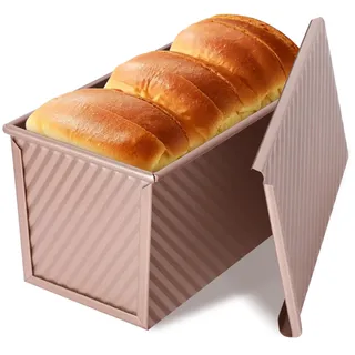 VINATO Brotbackform mit Deckel, 21 x 11 x 11cm, Toastbrot Backform mit Deckel, Backform BrotBrotformen zum Backen von Brot, Gebäck und Kuchen