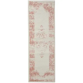 benuta Vintage-Läufer Sia 80/240 cm , Creme, Rosa , Kunststoff , Vintage , Rechteckig , 80x240 cm , Oeko-Tex® Standard 100 , für Fußbodenheizung geeignet, in verschiedenen Größen erhältlich, pflegeleicht , Teppiche und Böden, Teppiche, Teppichläufer, Läufer