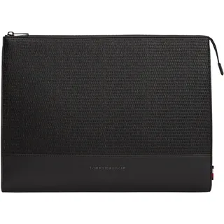 Tommy Hilfiger Herren Laptoptasche Woven mit Reißverschluss, Schwarz (Black), Einheitsgröße