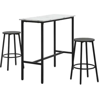 Homcom Bartisch Set 40 x 90 x 100 cm Weiß/Schwarz