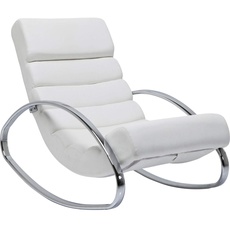 Bild von Schaukelsessel Weiß, Relax-Sessel, Stahlgestell, Textil Bezug, 81x62x110 cm