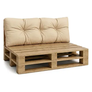 Amazinggirl Palettenkissen Outdoor Kissen Rückenkissen 120x40 cm - Auflagen für Paletten Europaletten Palettensofa und Palettenmöbel Palettenpolster Outdoorkissen Gartenkissen Beige