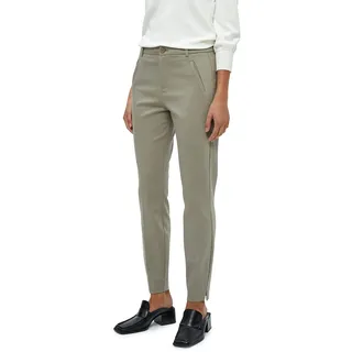 Minus Daya Damen Hose Mitte Tailliert 7/8 Keuchen Größe 44 | Braun Hose Damen | Bequeme Damen Hosen Stretch | Chino Hose Damen Mit Normaler Passform | Stoffhose Damen Mit Reißverschluss