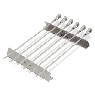 Enders® SCHASCHLIKSPIESS-SET XL EDELSTAHL, 6 Stück, inlusive Spießhalter, Grillspieße, Fleischspieße, Grill-Zubehör, Gasgrill, BBQ Spieße für Schaschlik, Fleisch und Gemüse, Wiederverwendbar, #8808