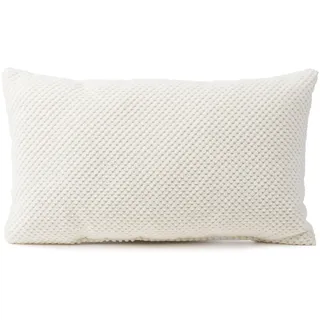Gözze - Kissen Sven, Dekokissen in genoppter Optik, Weiches Sofakissen mit Füllung, 100% Polyester, 30 x 50 cm - Weiß