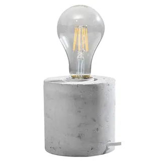 Licht-Erlebnisse JAZLEAN Tischleuchte Beton Rund H:10cm Modern Wohnzimmer