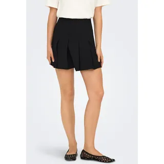 Faltenrock ONLY "ONLFILLA PLEATED SKIRT JRS", Damen, Gr. S (36), schwarz, Jersey, Obermaterial: 73% Viskose, 22% Polyester, 5% Elasthan, unifarben, kurz, Röcke Faltenrock