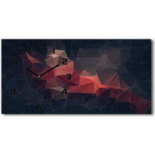 Wanduhr aus Glas – 60x30 cm - Glasbild - Glasuhr - Gehärtetes Glas - schwarze-zeiger - Abstrakter Hintergrund - Schwarz