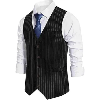 Anzugweste für Herren, Anzugweste, leicht, einfarbig, einreihig, formelles Kleid, Smoking, Weste, gestreift, Business-Anzug, normale Passform, Hochzeitsweste für Herren