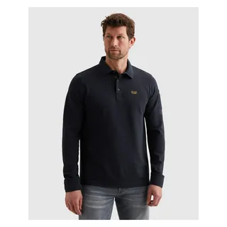 Langarm-Poloshirt PME LEGEND, Herren, Gr. XL, schwarz (salute), Web, Obermaterial: 95% Baumwolle, 5% Elasthan, unifarben, regular fit normal, ohne Ausschnitt, Rippbündchen, Shirts Langarm-Poloshirt, mit Logo Stickerei