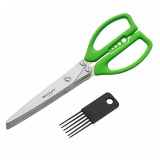 Westmark Kräuterschere mit Reinigungskamm 20 cm Silber/Grün