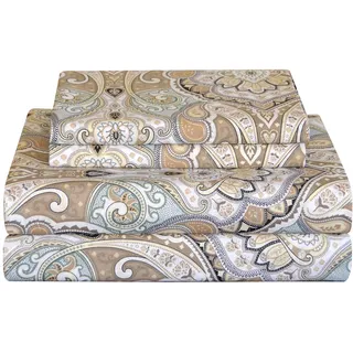 pointehaven Bedding 4-teiliges Perkal-Bettwäsche-Set für Doppelbett (King-Size) aus 100% Baumwolle, Bedruckte Bettlaken und Kissenbezüge, weiche Baumwolle, passend für Matratzen mit Einer Höhe von ca