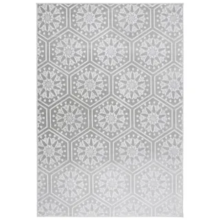 Kayoom Flachwebeteppich , Blau, Grau , Textil , geometrisch , rechteckig , 160x230 cm , pflegeleicht , Teppiche und Böden, Teppiche, Webteppiche